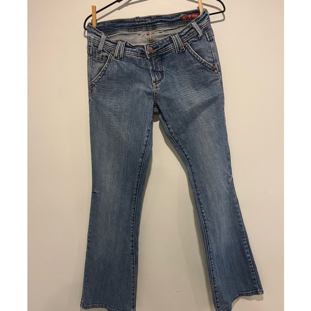 Vintage 7 For All Mankind Premium Denim Womans Size 4-6 Y2K Low Rise Bootcut